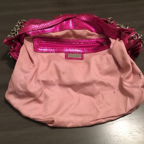 BCBGirls Pink Iridescent Snakeskin Shoulder Bag - Picture 7 of 8